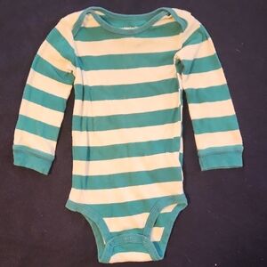Striped Green and Cream Kids One Piece